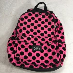 justice polka dot backpack